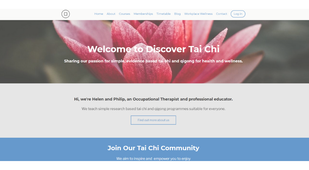 Discover Tai Chi Website Screenshot