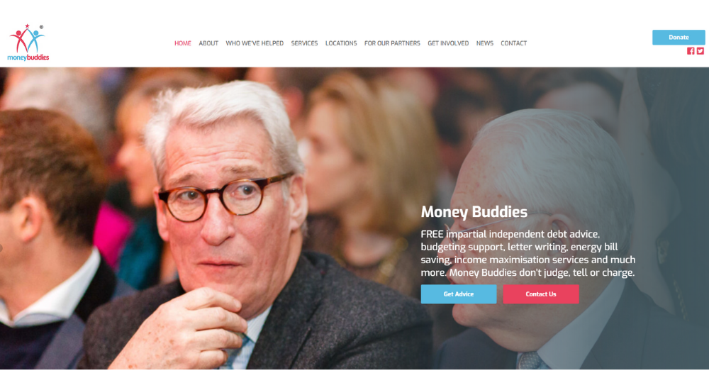 Money Buddies Charity Website Screenshot