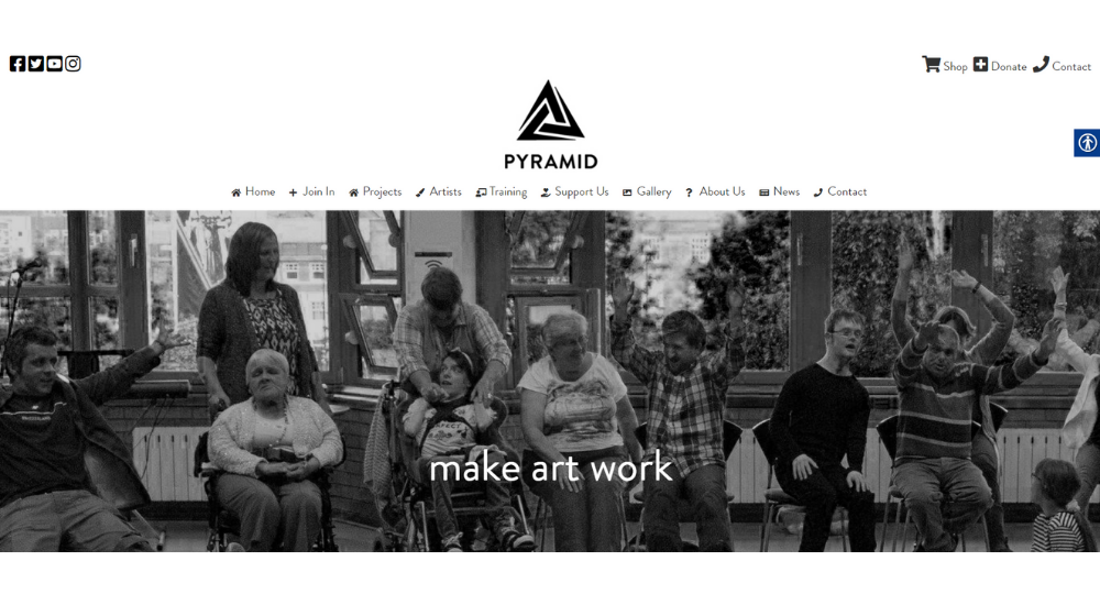 Pyramid of Arts Charity Website Screenshot