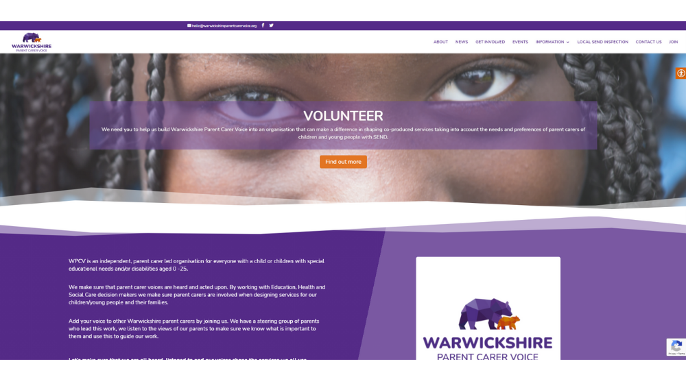 WPCV Charity Website Screenshot