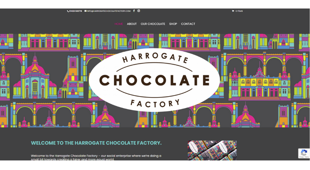 Harrogate Chocolate Factory Social Enterprise Website Screenshot