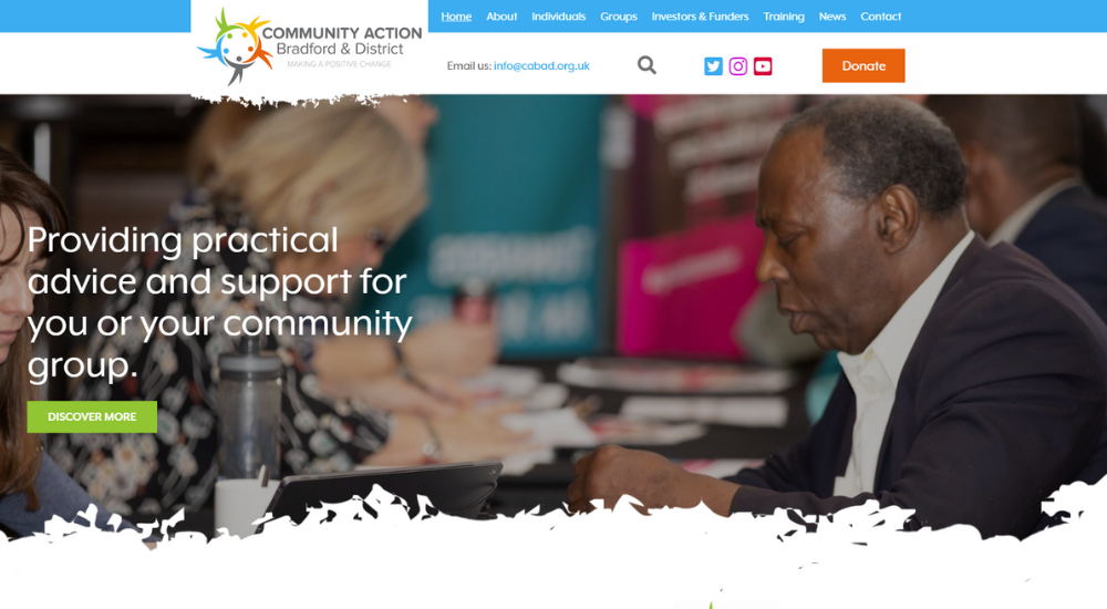 CABAD Charity Website Screenshot