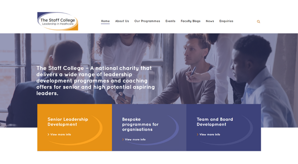 Staff College Charity Website Screenshot