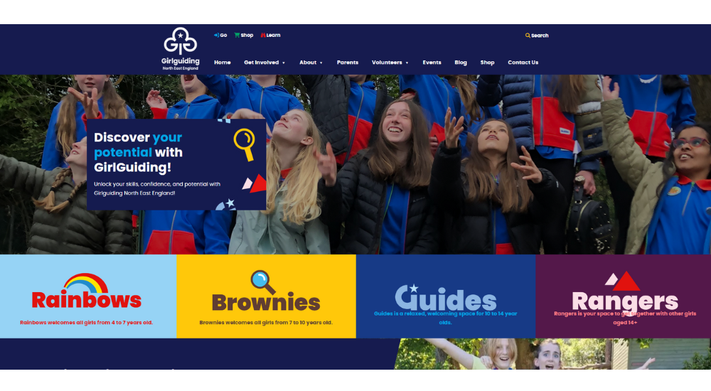 Girlguiding Charity Website Screenshot
